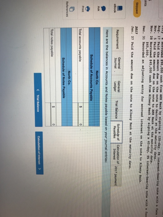 the following transactions involving short-term liabilities in 2016 and 2 2016 Apr.