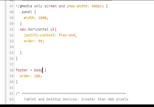 devices, Devan wants the horizontal navigation links to other pages on the