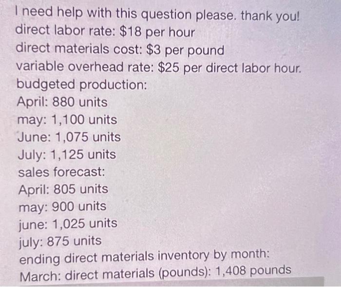 I need help with this question please. Thank you! I need help