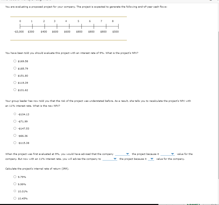 When the project was first evaluated at 9%, you would have