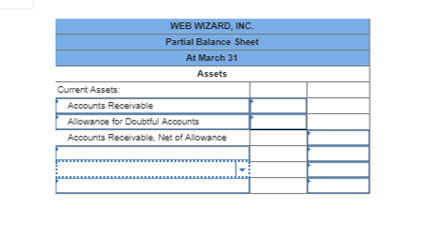 applies to the questions displayed below Web Wizard, Inc., has provided information