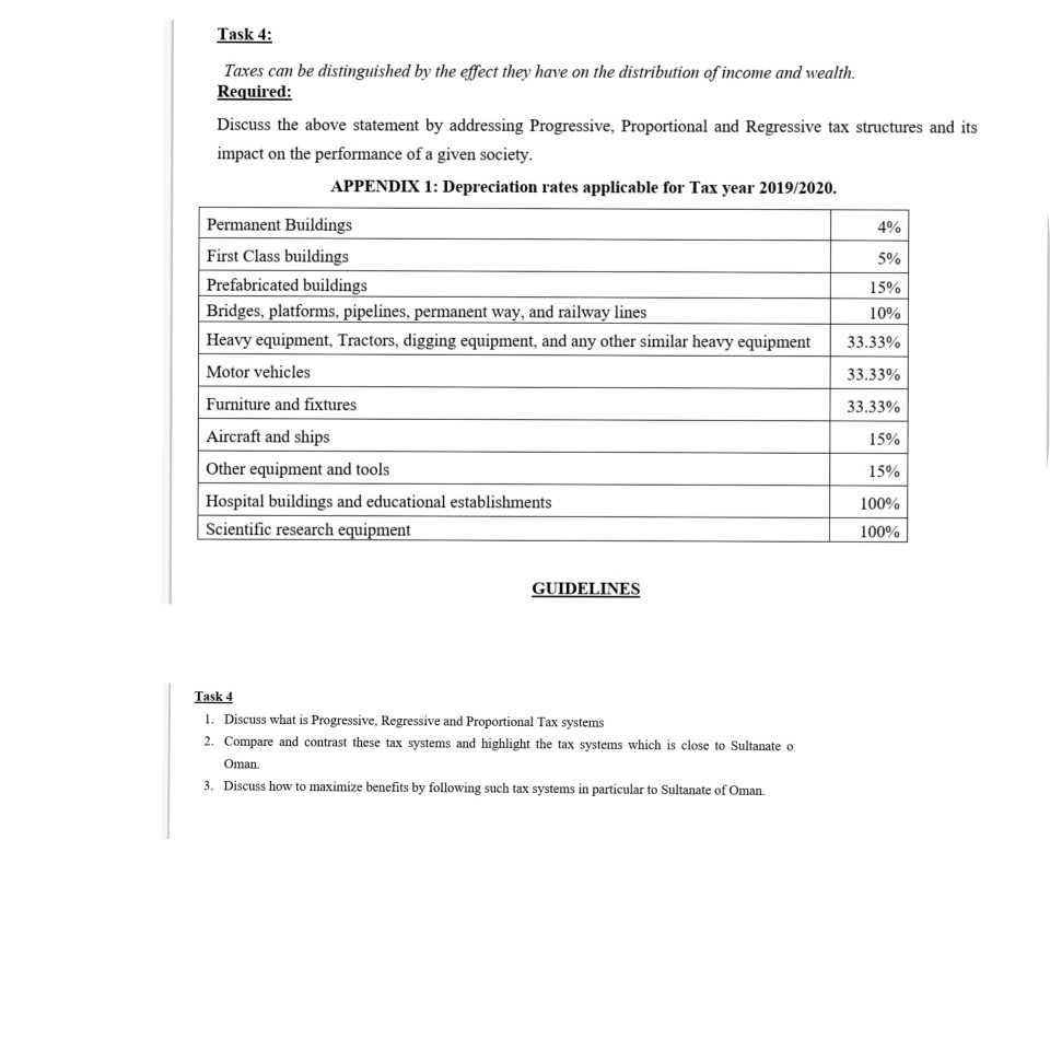  Task 4: Taxes can be distinguished by the effect they have