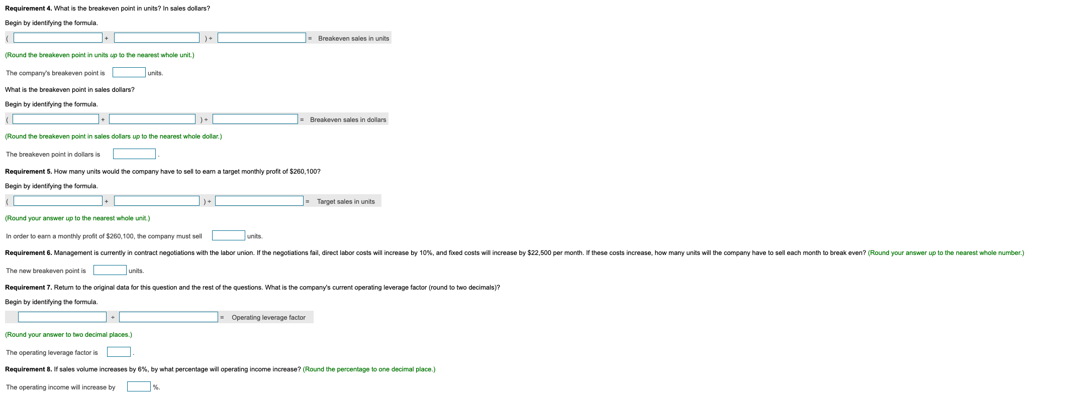 per unit The contribution margin per unit is What is the company's