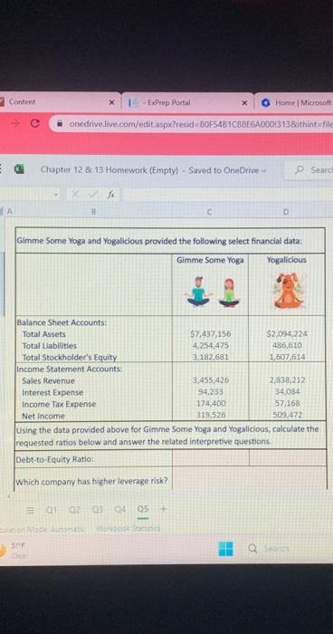 using the data provided for the gimme some yoga and yogalicious, calculate