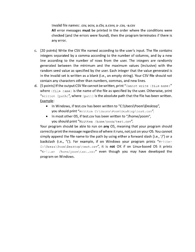 for inputs and weeding out bad inputs/create a csv file. stats.py that