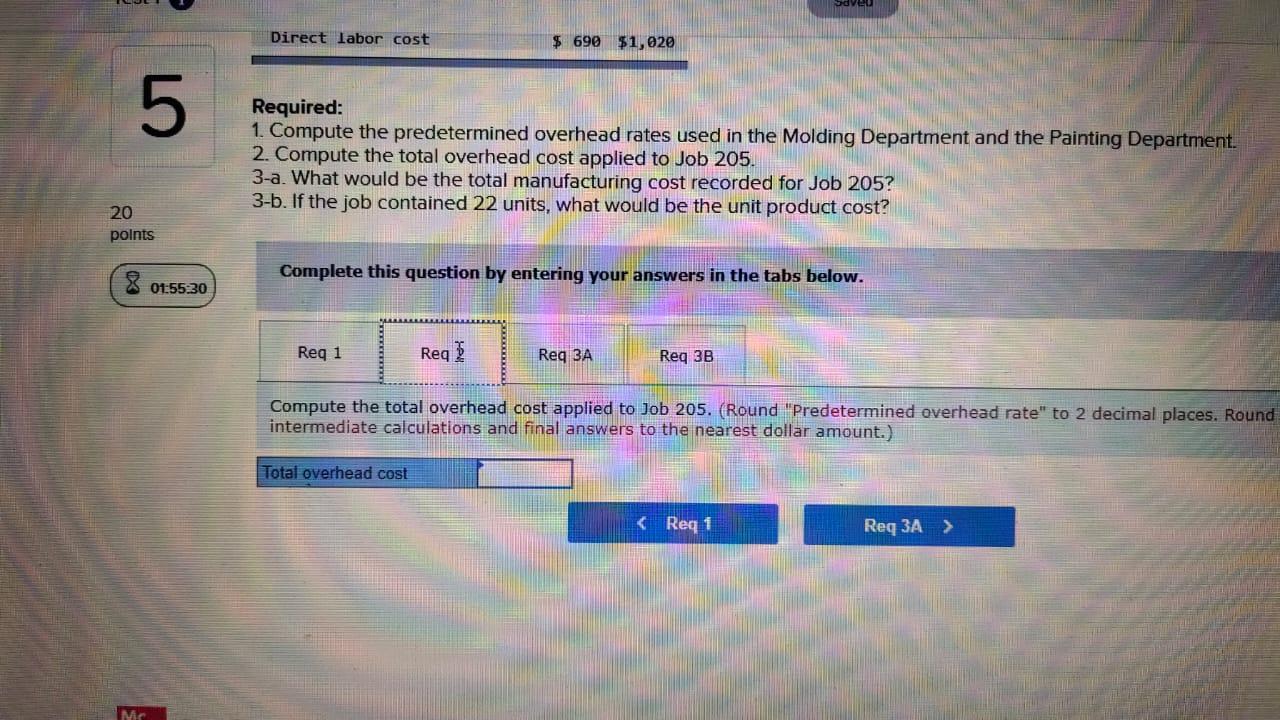 The company uses a job-order costing system in which departmental predetermined overhead