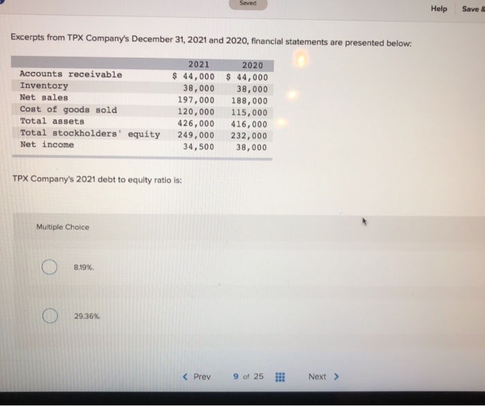 ratio is: Multiple Choice 5.34 times. 6.68 times. 14.51 times. Excerpts from