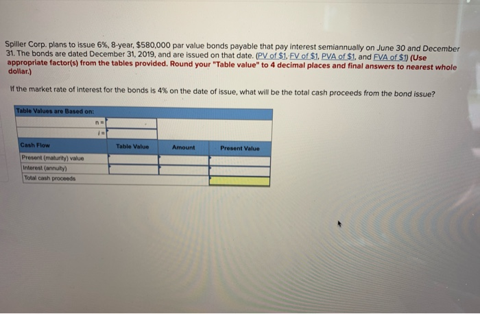  i need help solving this problem! Spiller Corp. plans to issue