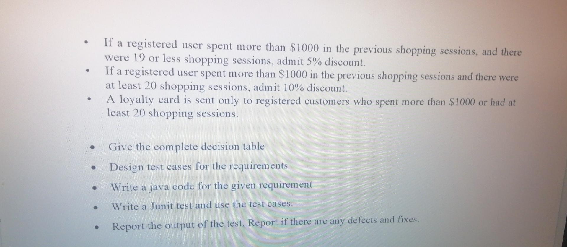 a discount system in some e-shop. The system can send a loyalty