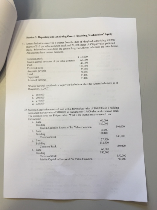  Section 9: Reporting and Analyzing Owner Financing, Stockholders' Equity 1. Ahrens