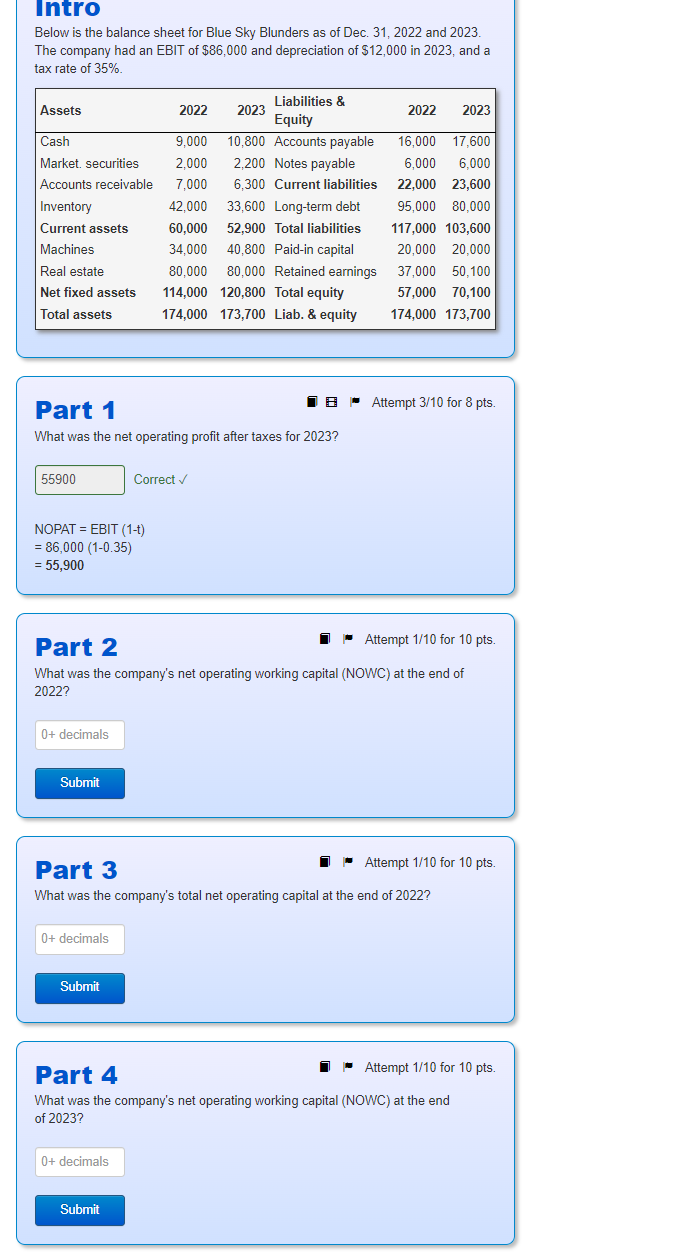  Need help with part 2,3 and 4. Below is the balance
