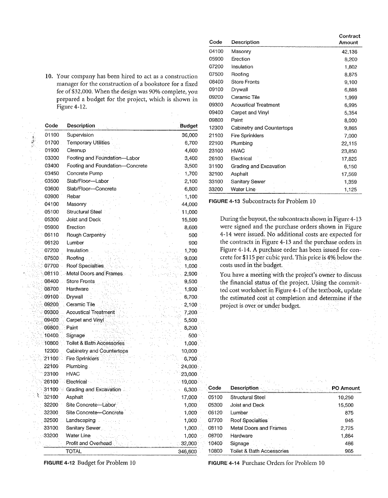 I need question number 10 solved in the template under it: Contract