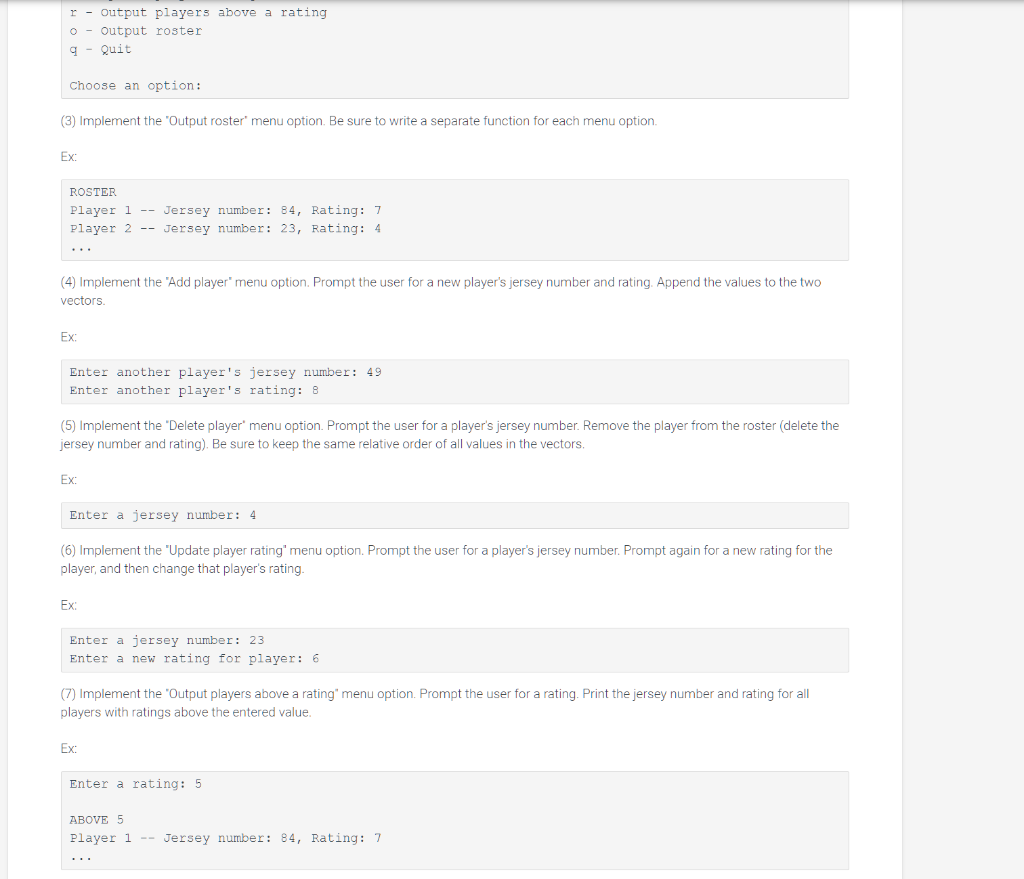 std; // parameter order will always be jersey #s then ratings void