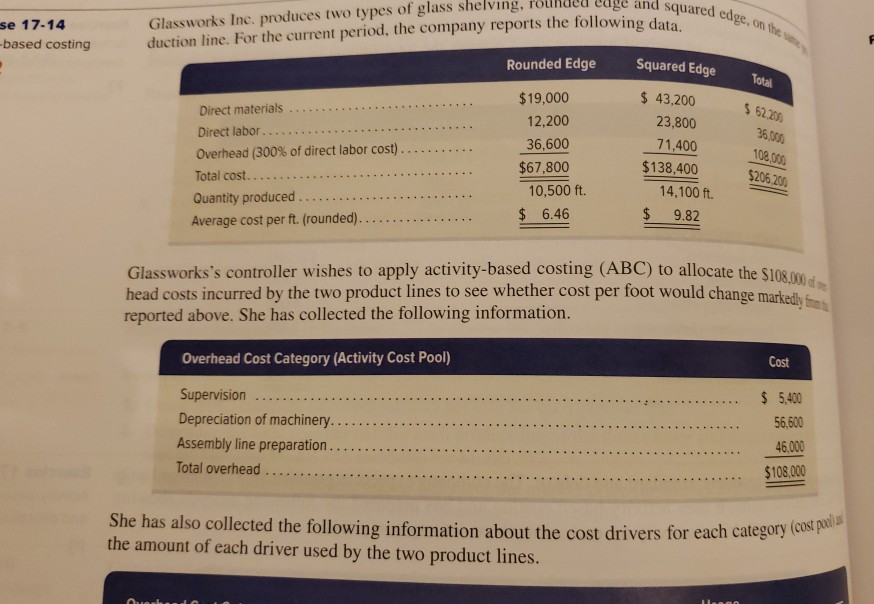 or facility level ( F ) . Chapter 17 Activity Based Costing