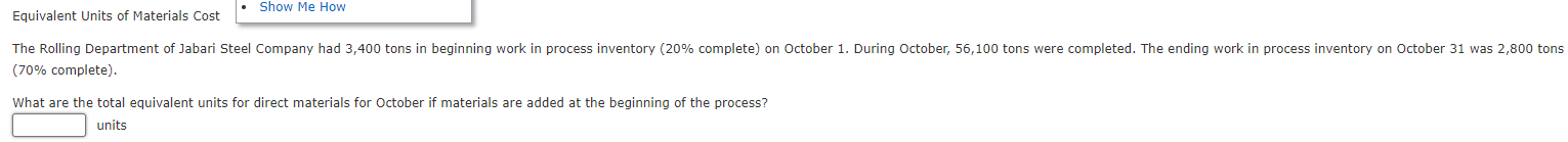  Please help - Equivalent Units of Materials Cost 