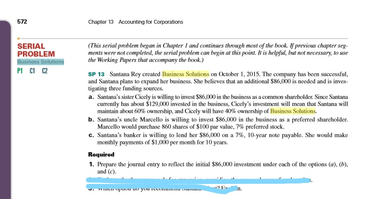  (This serial problem began in Chapter I and continues through most