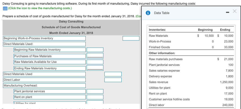 Daisy Consuling is going to manufacture billing software. During its first