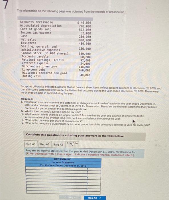 please answer the required section The information on the following page was