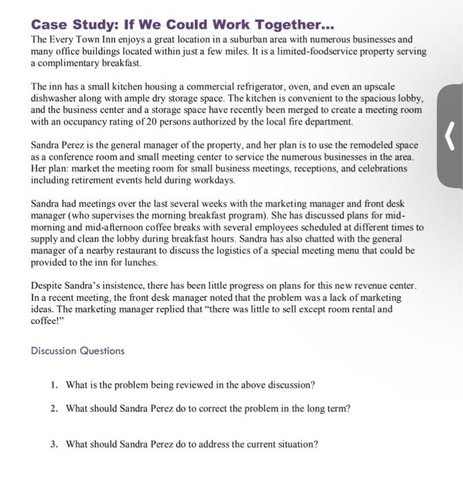  Case Study: If We Could Work Together... The Every Town Inn