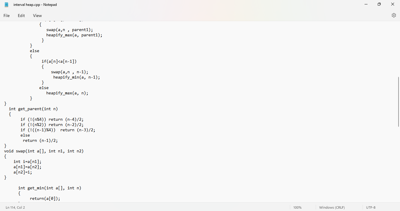 store the minimum heap while odd indices store the max heap. Students