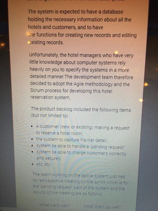 and questions on that please help me A computerised hotel reservation system