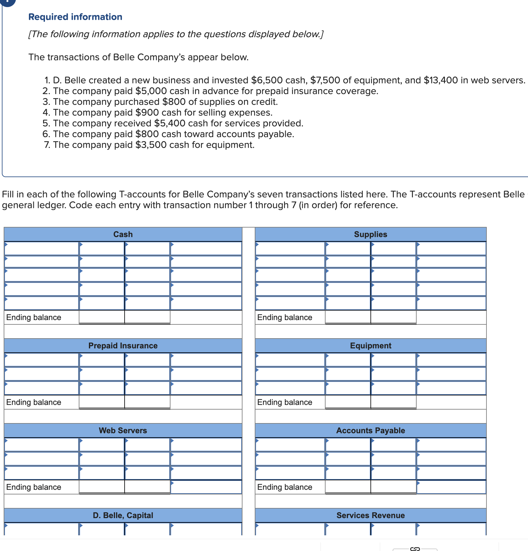  Posting errors are identified in the following table. In column (1),