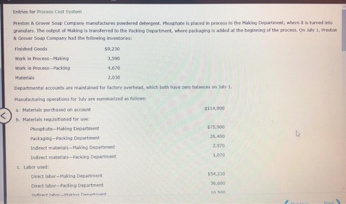 following inventories: Finished Goods $9,230 Work in Process Making 3,590 Work in
