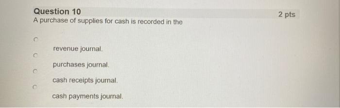 items. are only used by large entities with many transactions. 2 pts