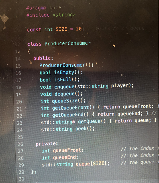 using the circular array implementation. Implement the methods of ProducerConsumer according to