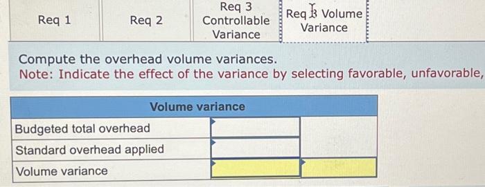 of each variance by selecting favorabic, unfavorable, or no variance. Round "Cost