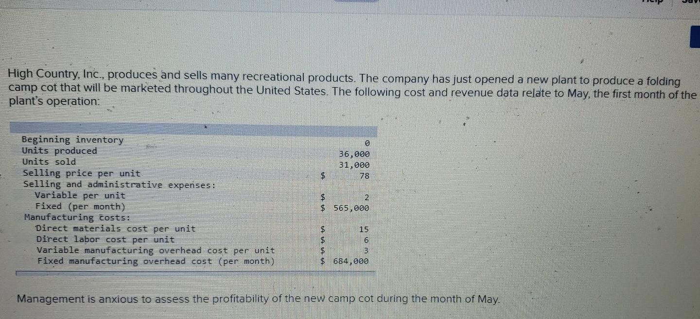 1a. 1b. 2a. 2b. please answer all questions completely. High Country,