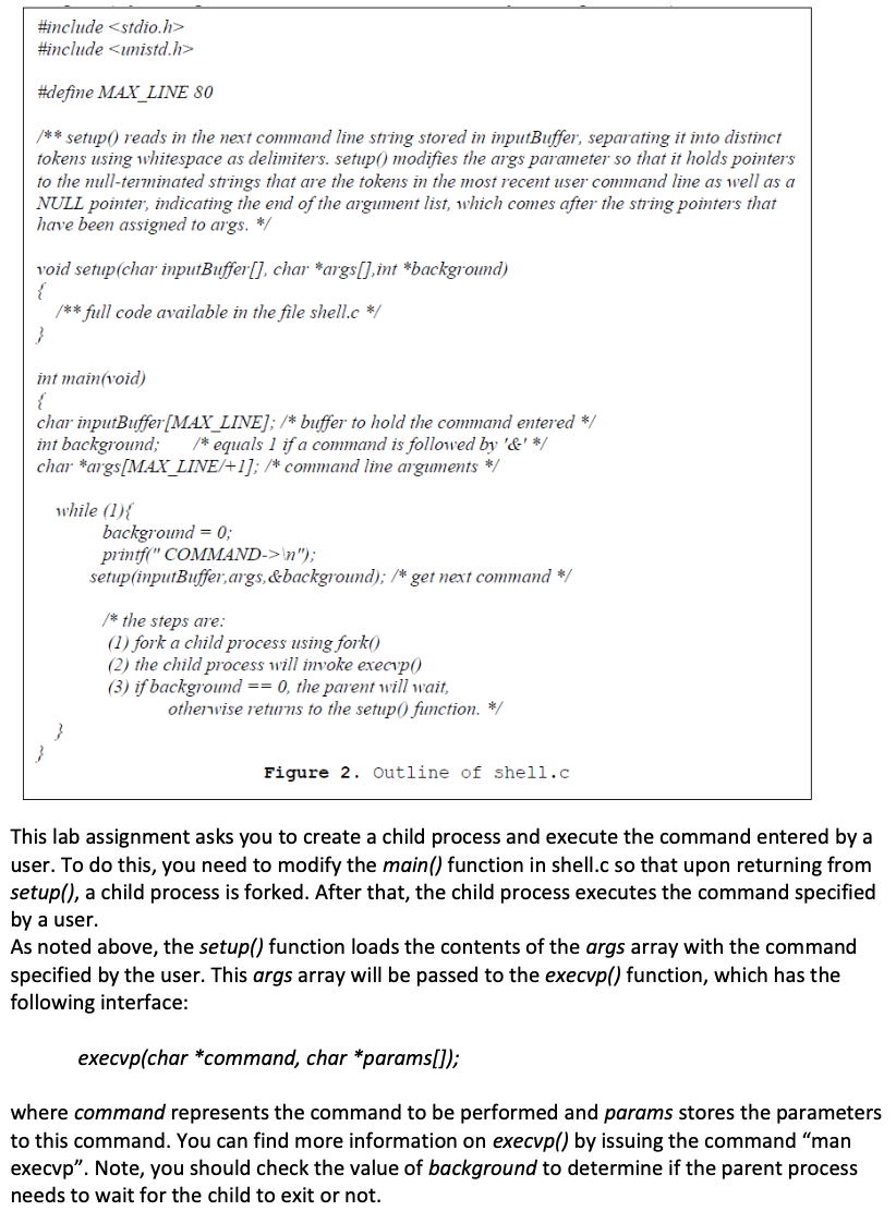 Ignore the "Submission" instructions, skip that part. The code for shell.c is