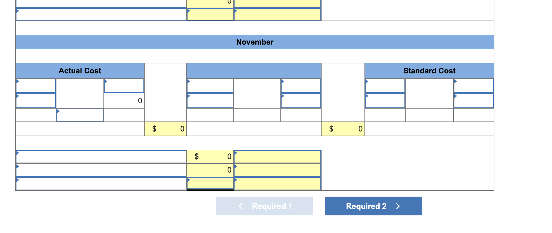 and $17.00 per hour for the labor rate. During October, the company