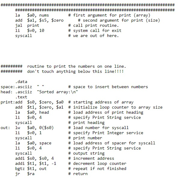 12 words to contain values # size of "array" .text s nums