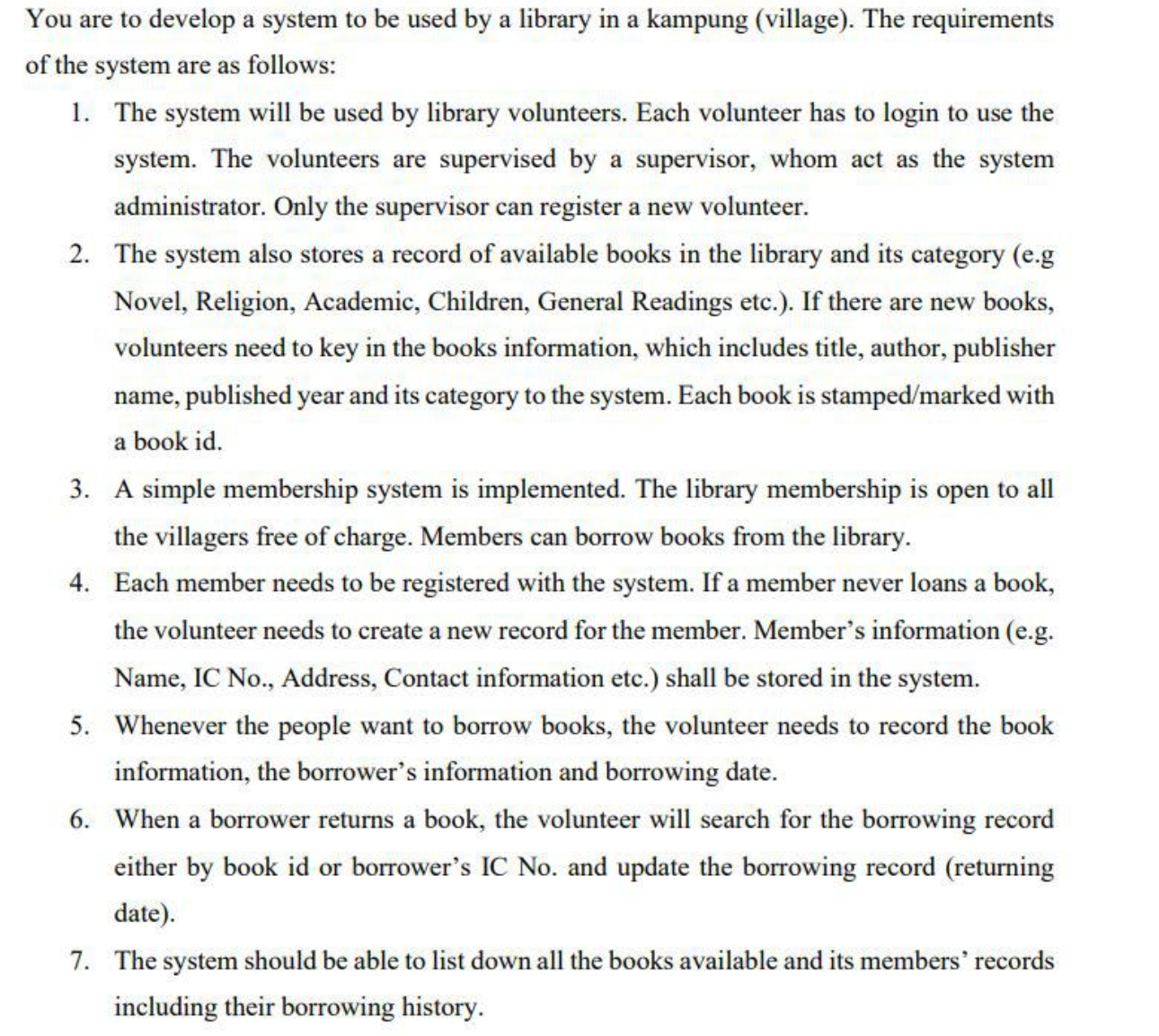  Create ERD Diagram based on below. Please answer as soon as