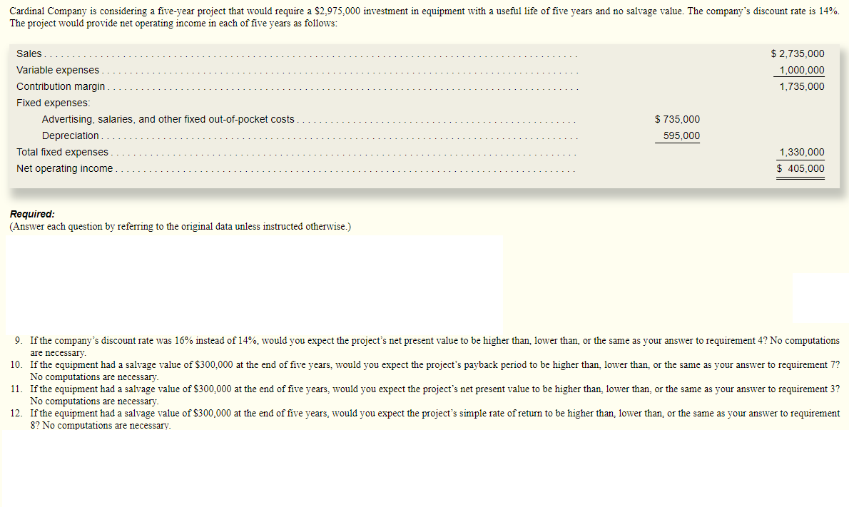  Required: (Answer each question by referring to the original data unless