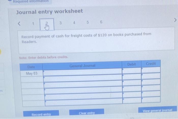 following transactions during May. Way 2 Purchases books on account fron Readers