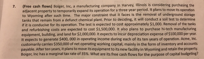  Problem 7. Show all work such as formulas Boiger, Inc, a
