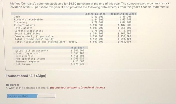 please help! i'll throw a like out for correct answers!! Markus Company's