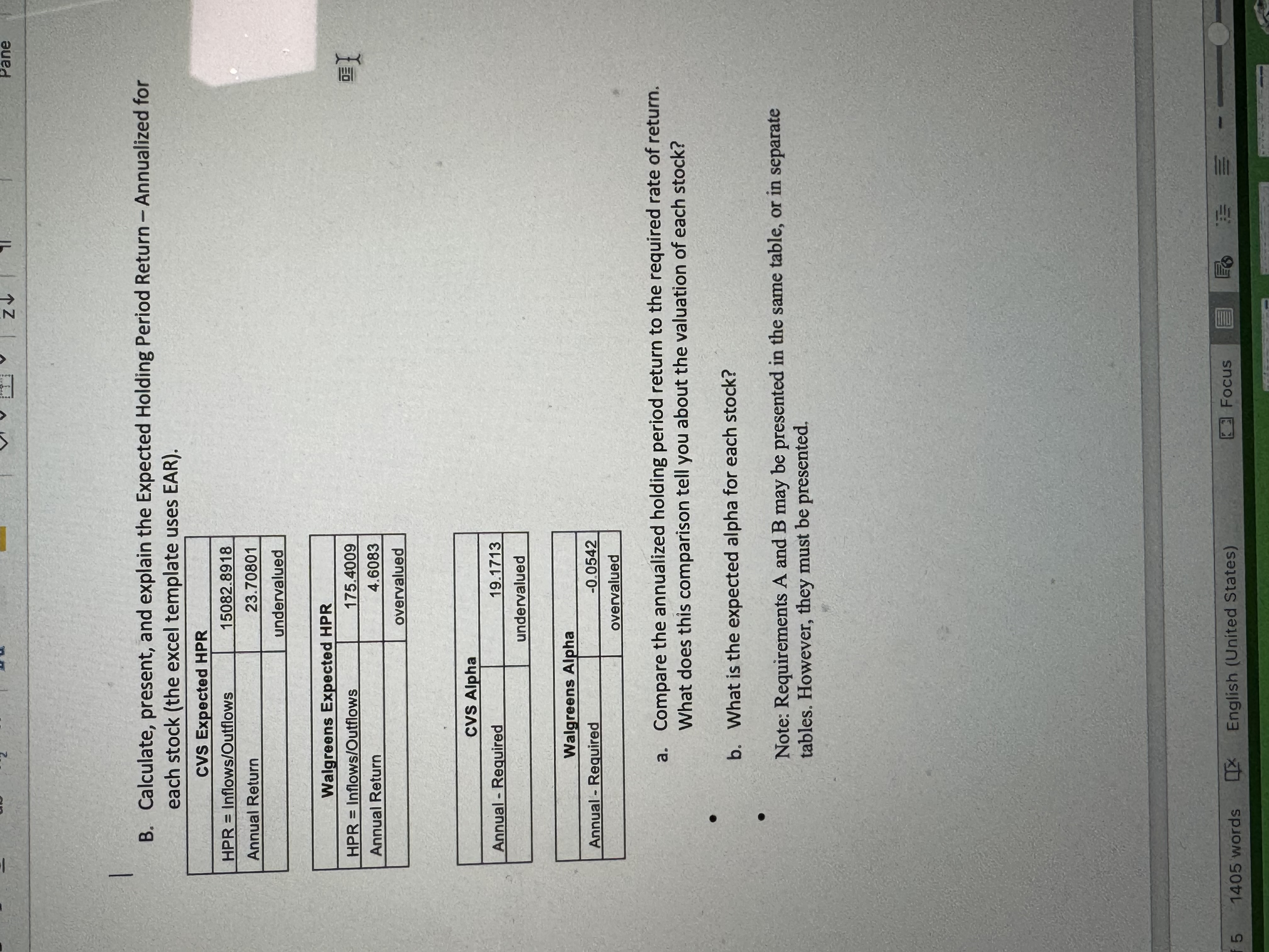  Calculate, present, and explain the Expected Holding Period Return - Annualized