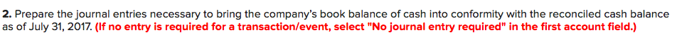 following information is available to reconcile Branch Company's book balance of cash