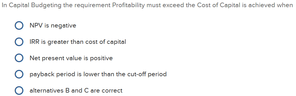 the cash flow for each project) yr A B 1 26.00 21.00