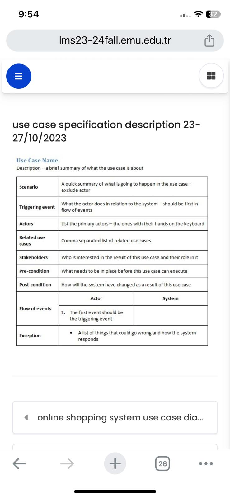  Draw tables for the usecases below using the image for reference: