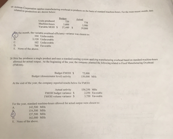 please explain step by step how to arrive to those answers 19