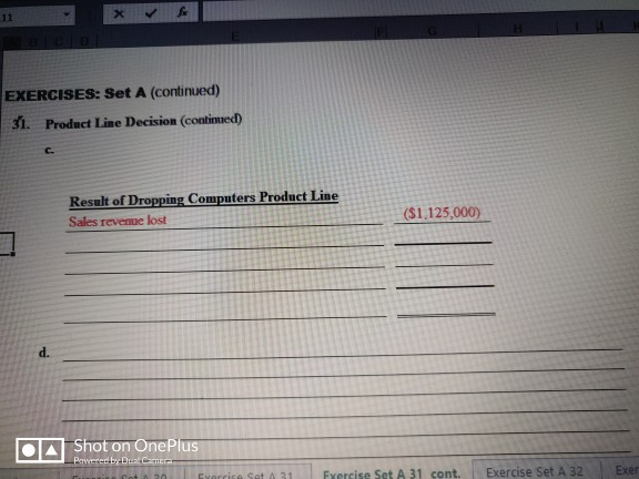 statement is for Hathaway Manufacturing, Inc. Product Lines Total Supplies Computers Furniture