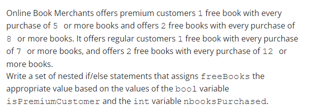 C++ language only please. Being asked to write a set of nested