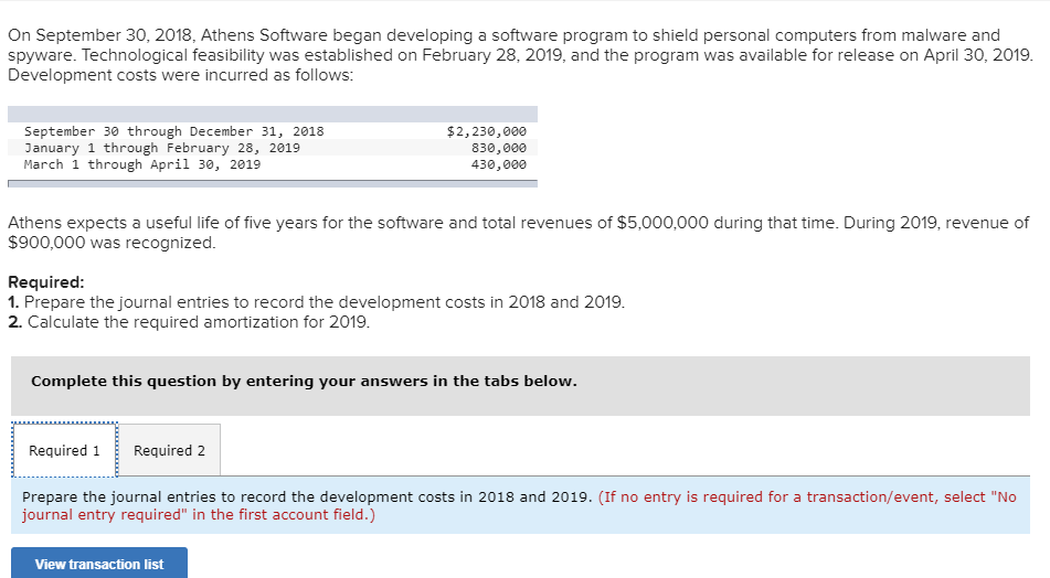  On September 30, 2018, Athens Software began developing a software program