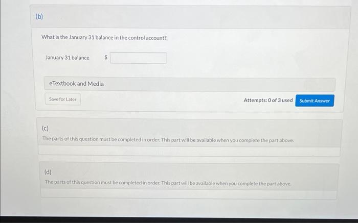 a balance in its Accounts Payable control account of $14,100 on January