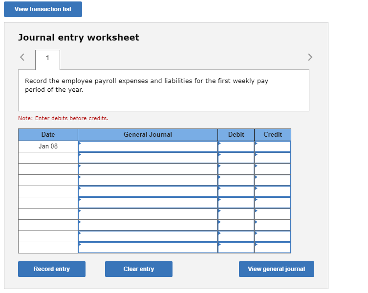 the end of the first weekly pay period of the year, Regis