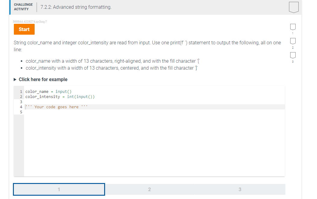  String color_name and integer color_intensity are read from input. Use one